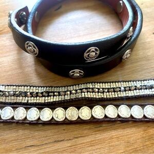 Stella & Dot leather wrap bracelet, kit of 3